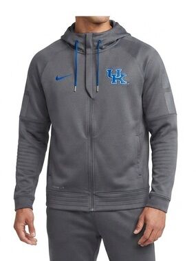 Nike University of Kentucky Wildcats Elite Therma-fit Full Zip Hoodie - Gray